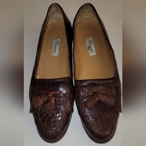 Bragano Vintage Made in Italy tassel loafers COLE HAAN Crocodile skin leather 12